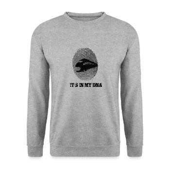 Entraîne son dans mon ADN - Sweat-shirt Unisexe - gris chiné - Devant - Alina (178cm) & Michal (187cm)