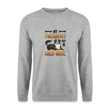 My therapist has a cold nose, dog lover - Unisex Sweatshirt - salt & pepper - Front - Alina (178cm) & Michal (187cm)