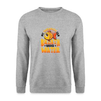 Fun fish keeping, fish keepers - Unisex Sweatshirt - salt & pepper - Front - Alina (178cm) & Michal (187cm)