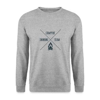 Campfire Drinking Team Camping Camper - Unisex Sweatshirt - salt & pepper - Front - Alina (178cm) & Michal (187cm)