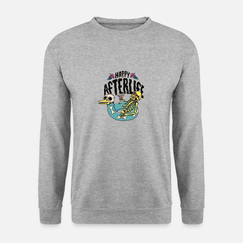 Die Skelett-Party - Unisex Pullover - Weißgrau meliert