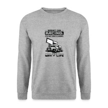 Sprint Car Dirt Track Racing - Unisex Pullover - Weißgrau meliert - Vorne - Alina (178cm) & Michal (187cm)