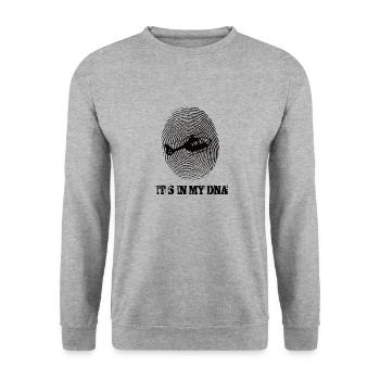 Helikopter Its In My Dna - Unisex Pullover - Weißgrau meliert - Vorne - Alina (178cm) & Michal (187cm)