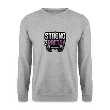 Strong and Pretty Female Bodybuilder Women - Unisex Sweatshirt - salt & pepper - Front - Alina (178cm) & Michal (187cm)
