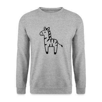 Zebra Sketch Cute Animal Wildlife - Unisex Sweatshirt - salt & pepper - Front - Alina (178cm) & Michal (187cm)