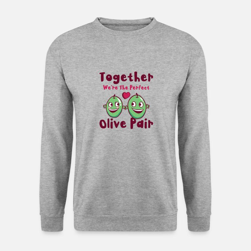 Saint-Valentin Olive Couples Rencontres Romance - Sweat-shirt Unisexe - gris chiné