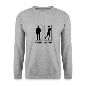Your Dad My Dad Basketball Papa - Unisex Sweatshirt - salt & pepper - Front - Alina (178cm) & Michal (187cm)