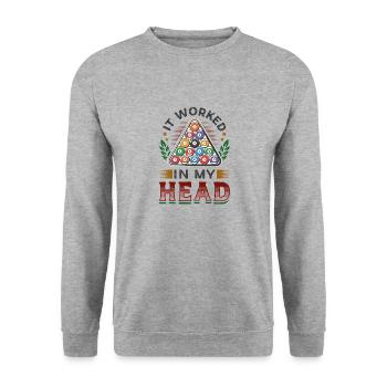 Es Funktionierte In Meinem Kopf, Pool Billard - Unisex Pullover - Weißgrau meliert - Vorne - Alina (178cm) & Michal (187cm)