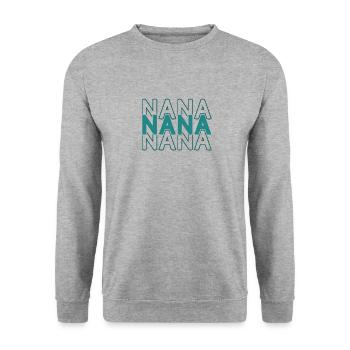 Nana - Einfacher Last Minute Muttertag - Unisex Pullover - Weißgrau meliert - Vorne - Alina (178cm) & Michal (187cm)