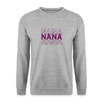 Nana süßer klassischer Muttertag für Mama - Unisex Pullover - Weißgrau meliert - Vorne - Alina (178cm) & Michal (187cm)