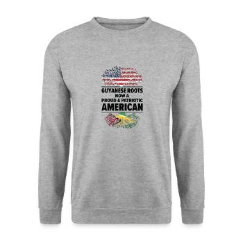 Geboren in Guyana Guyana Amerikanisch USA - Unisex Pullover - Weißgrau meliert - Vorne - Alina (178cm) & Michal (187cm)