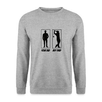Your Dad My Dad Golf Papa - Unisex Sweatshirt - salt & pepper - Front - Alina (178cm) & Michal (187cm)