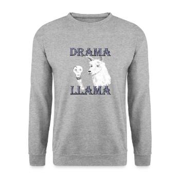 Drama Llama - Unisex Sweatshirt - salt & pepper - Front - Alina (178cm) & Michal (187cm)