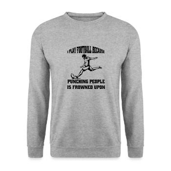 Footballspieler Footballtrainer American Football - Unisex Pullover - Weißgrau meliert - Vorne - Alina (178cm) & Michal (187cm)