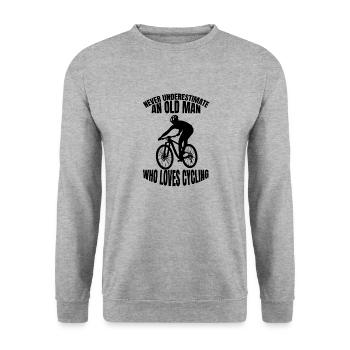 Fahrrad Radeln Radfahrer Fahrradfahrer Radfahren - Unisex Pullover - Weißgrau meliert - Vorne - Alina (178cm) & Michal (187cm)