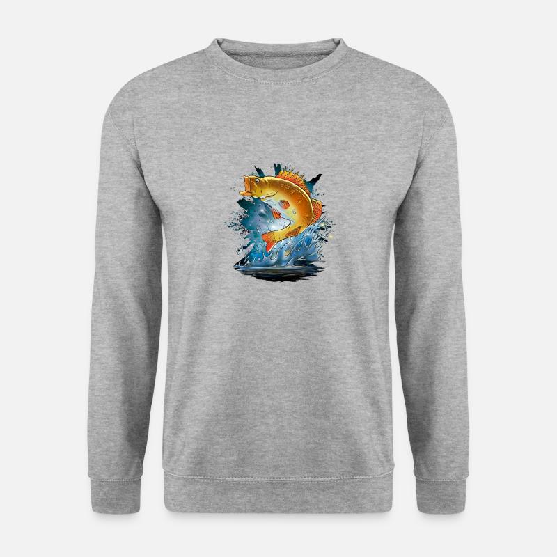 Fischer Sportfischer - Unisex Pullover - Weißgrau meliert