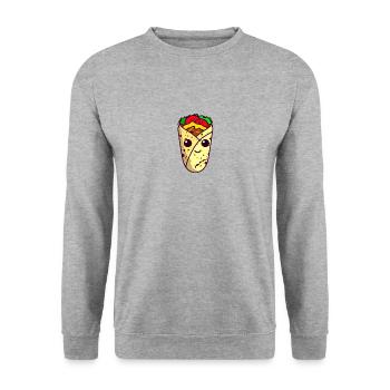 Kawaii Döner Kebab Taco Wrap - Sweat-shirt Unisexe - gris chiné - Devant - Alina (178cm) & Michal (187cm)