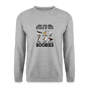 Funny Booby Seabirds Collection - Unisex Sweatshirt - salt & pepper - Front - Alina (178cm) & Michal (187cm)