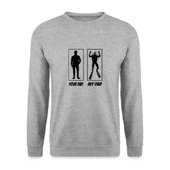 My Dad Your Dad Diver Dad - Unisex Sweatshirt - salt & pepper - Front - Alina (178cm) & Michal (187cm)