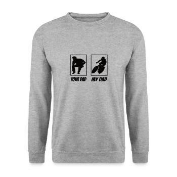 Ton père mon père vélo de route papa - Sweat-shirt Unisexe - gris chiné - Devant - Alina (178cm) & Michal (187cm)