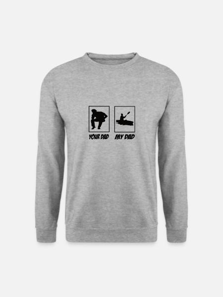 Your Dad My Dad Rudern Papa - Unisex Pullover - Weißgrau meliert