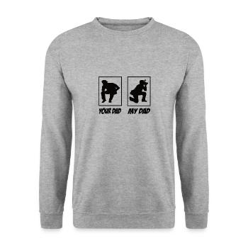 My Dad Your Dad Photographer Dad - Unisex Sweatshirt - salt & pepper - Front - Alina (178cm) & Michal (187cm)