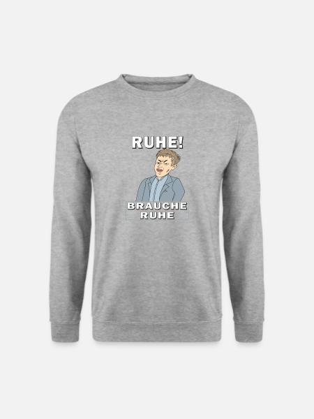 RUHE BRAUCHE RUHE - Unisex Pullover - Weißgrau meliert