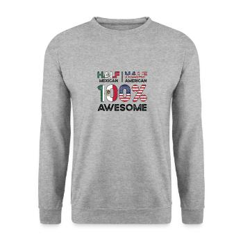 Born Mexican Mexico American USA Citizenship - Unisex Sweatshirt - salt & pepper - Front - Alina (178cm) & Michal (187cm)