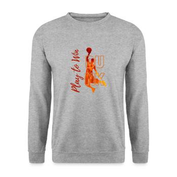 DUNK: La clé de la victoire - Sweat-shirt Unisexe - gris chiné - Devant - Alina (178cm) & Michal (187cm)