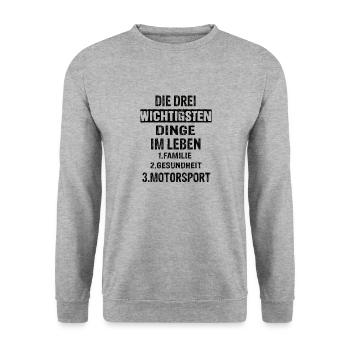 Motorsport - Unisex Pullover - Weißgrau meliert - Vorne - Alina (178cm) & Michal (187cm)