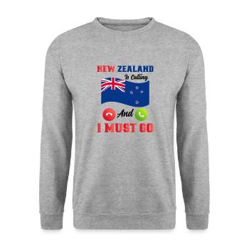 Neuseeland Kultur Kiwi Vogel Neuseeland Urlaub - Unisex Pullover - Weißgrau meliert - Vorne - Alina (178cm) & Michal (187cm)
