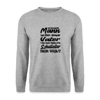 Vater und Schulleiter - Unisex Pullover - Weißgrau meliert - Vorne - Alina (178cm) & Michal (187cm)