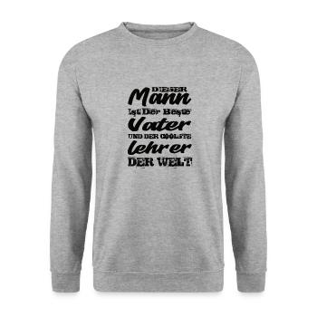 Vater Und Lehrer - Unisex Pullover - Weißgrau meliert - Vorne - Alina (178cm) & Michal (187cm)