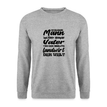 Vater und Landwirt - Unisex Pullover - Weißgrau meliert - Vorne - Alina (178cm) & Michal (187cm)