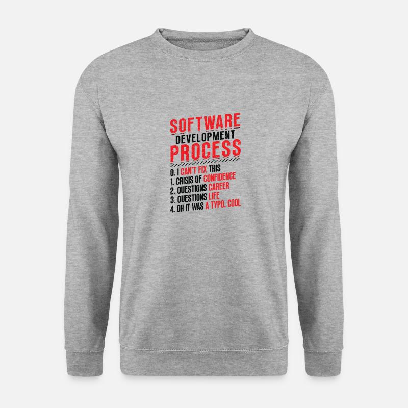 Software-Entwicklungsprozess, Programmierung - Unisex Pullover - Weißgrau meliert