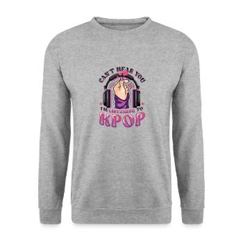 I don't hear you, I hear Kpop - Unisex Sweatshirt - salt & pepper - Front - Alina (178cm) & Michal (187cm)