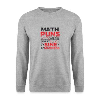 Professeur de mathématiques, étudiant en mathématiques, jeux de mots mathématiques - Sweat-shirt Unisexe - gris chiné - Devant - Alina (178cm) & Michal (187cm)