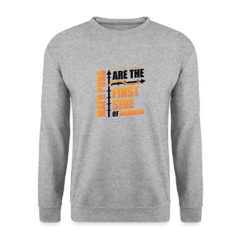 Professeur de mathématiques, étudiant en mathématiques, jeux de mots mathématiques - Sweat-shirt Unisexe - gris chiné - Devant - Alina (178cm) & Michal (187cm)