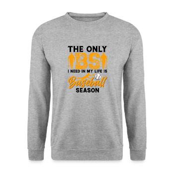 Baseball Spieler Baseball Spielerin Baseball Team - Unisex Pullover - Weißgrau meliert - Vorne - Alina (178cm) & Michal (187cm)