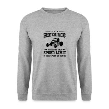 Sprint Car Dirt Track Racing - Unisex Pullover - Weißgrau meliert - Vorne - Alina (178cm) & Michal (187cm)