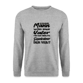 Eisenbahner - Unisex Pullover - Weißgrau meliert - Vorne - Alina (178cm) & Michal (187cm)