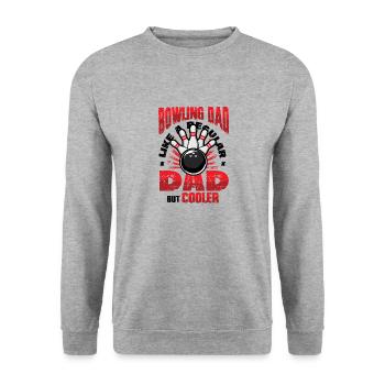 Papa bowling, comme un papa normal, mais plus cool - Sweat-shirt Unisexe - gris chiné - Devant - Alina (178cm) & Michal (187cm)