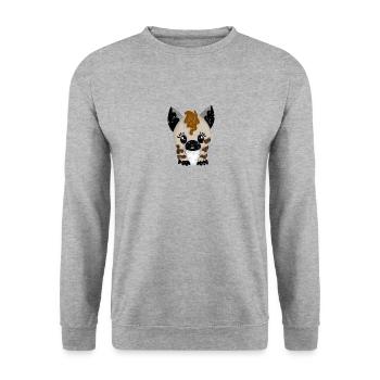 Mignonne hyène kawaii design pour les amoureux des animaux - Sweat-shirt Unisexe - gris chiné - Devant - Alina (178cm) & Michal (187cm)