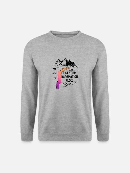 Space River Mountain Imagination - Sweat-shirt Unisexe - gris chiné