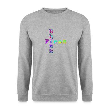 Think First - Unisex Sweatshirt - salt & pepper - Front - Alina (178cm) & Michal (187cm)