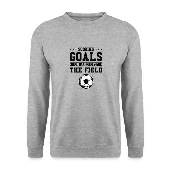 Journée internationale de la femme Objectif de la puissance du football féminin - Sweat-shirt Unisexe - gris chiné - Devant - Alina (178cm) & Michal (187cm)