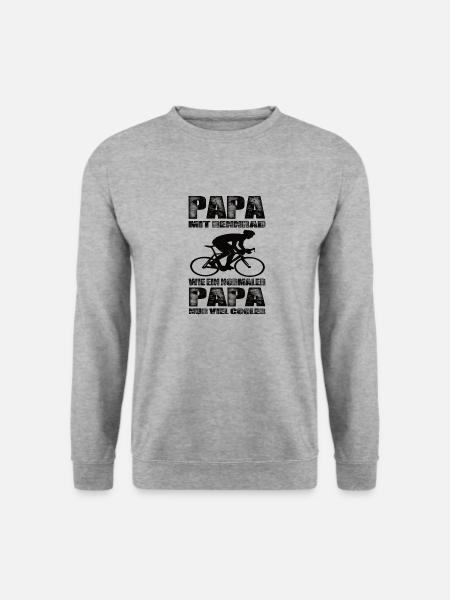 Papa Mit Rennrad Wie Ein Normaler Papa nur Cooler - Unisex Pullover - Weißgrau meliert