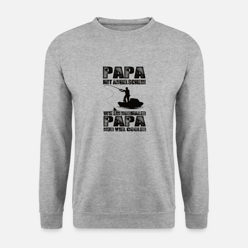 Angeln Papa - Unisex Pullover - Weißgrau meliert