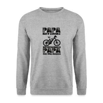 Ebike - Unisex Pullover - Weißgrau meliert - Vorne - Alina (178cm) & Michal (187cm)