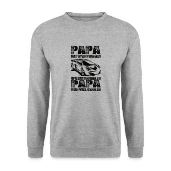Sportwagen - Unisex Pullover - Weißgrau meliert - Vorne - Alina (178cm) & Michal (187cm)